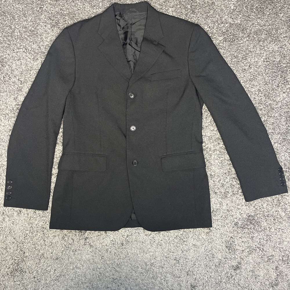 Vintage Benetton Made In Italy Black 3 button Suit Jacket Blazer Mens 48 US‎ 38R